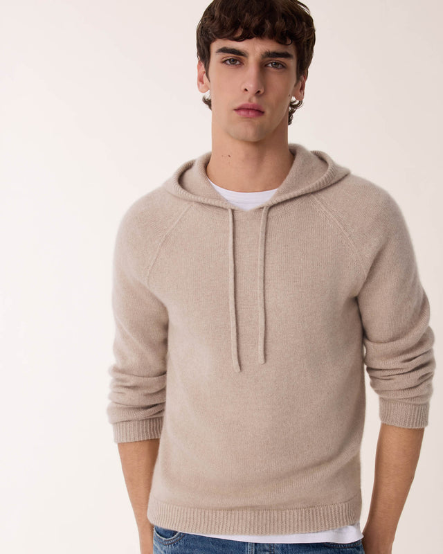 Sweater Hoodie Arturo Lin marl beige - Image principale