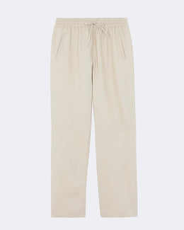 Pantalon en cuir blanc pour femme - Kujten packshot
