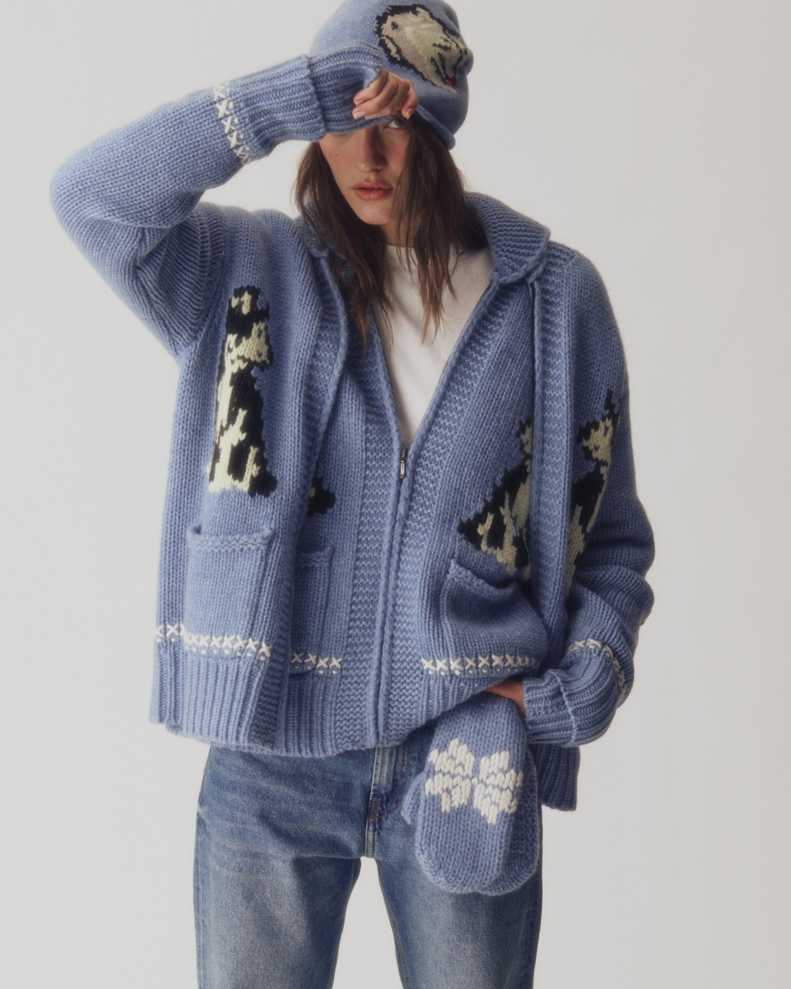 Gilet bleu cachemire kujten
