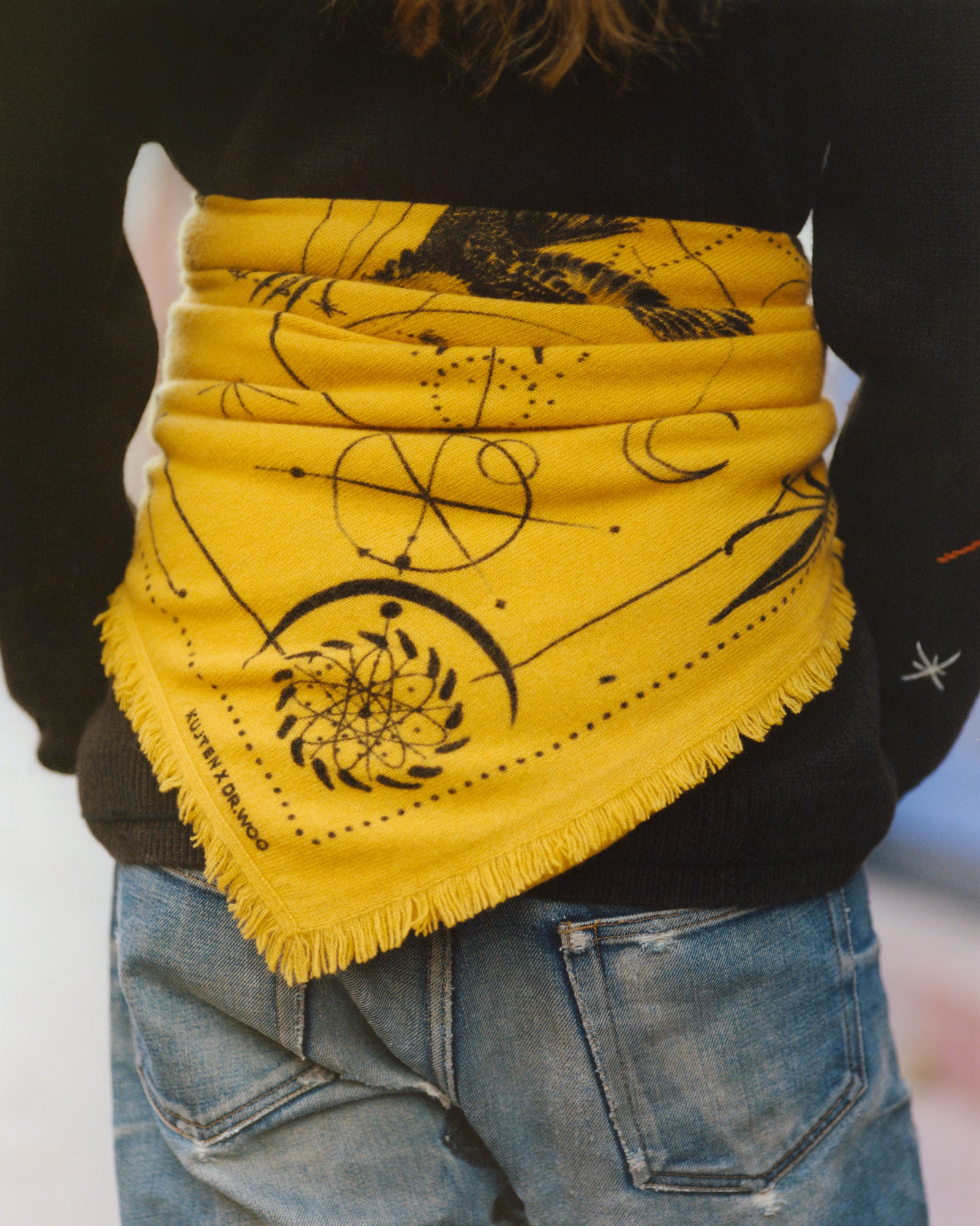 Bandana jaune cachemire kujten x dr woo