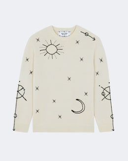 Pull en cachemire blanc pour femme et pour homme - Kujten packshot