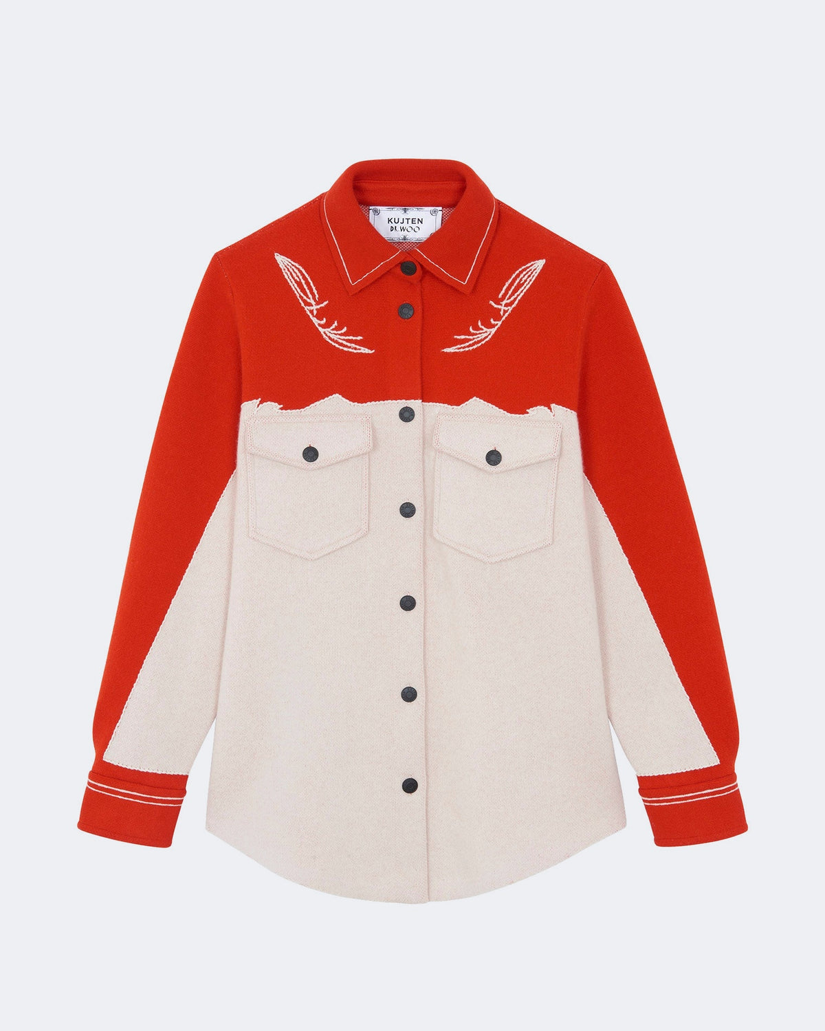 Chemise en cachemire orange pour femme et pour homme - Kujten packshot