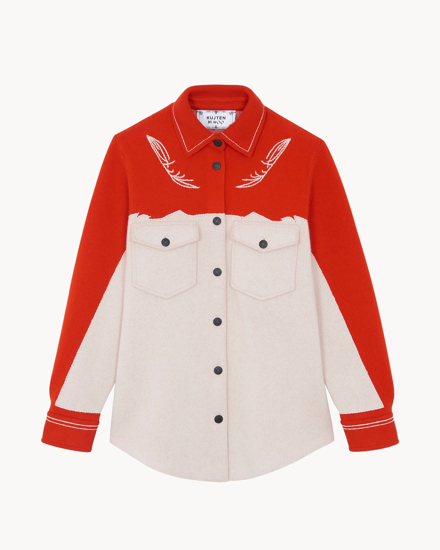 Chemise en cachemire orange pour femme et pour homme - Kujten packshot