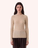Pull en cachemire beige pour femme - Kujten
